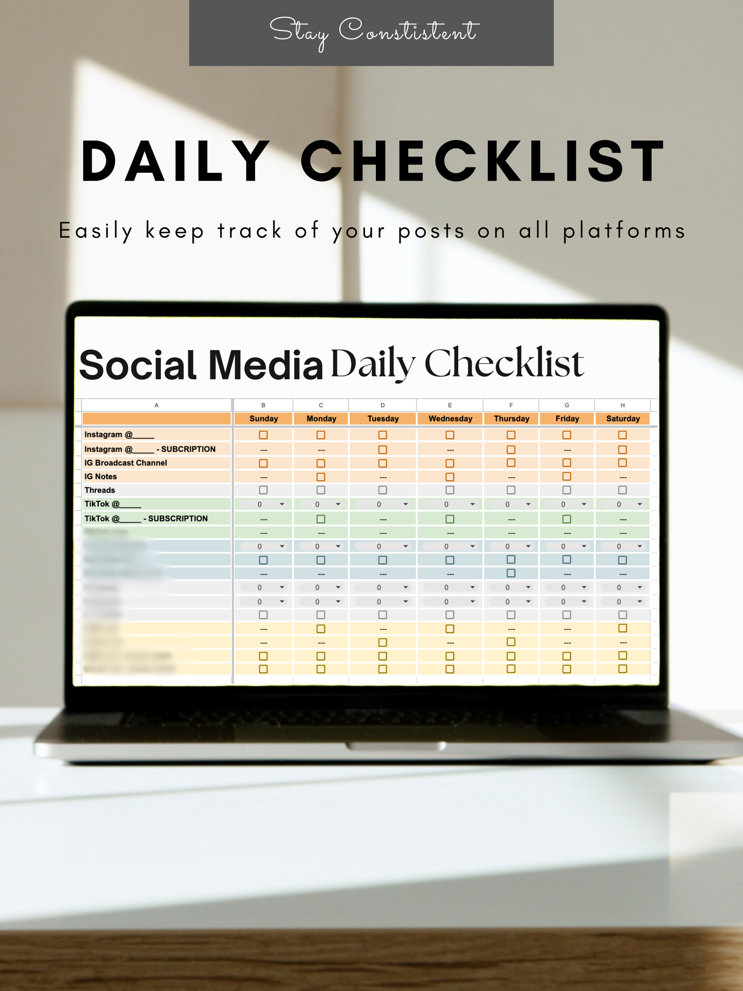 Social Media Daily Checklist